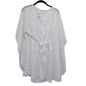 White Lace Swimsuit Cover-Up Size 2XL Boho Beachwear